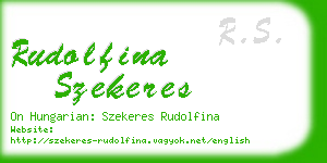 rudolfina szekeres business card